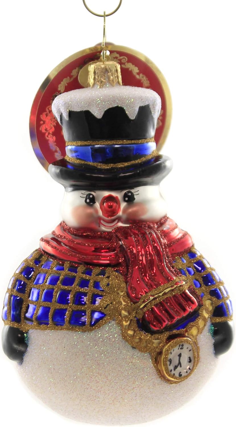 Christopher Radko Hand-Crafted European Glass Christmas Ornaments, Jolly All A-Round Snowman!