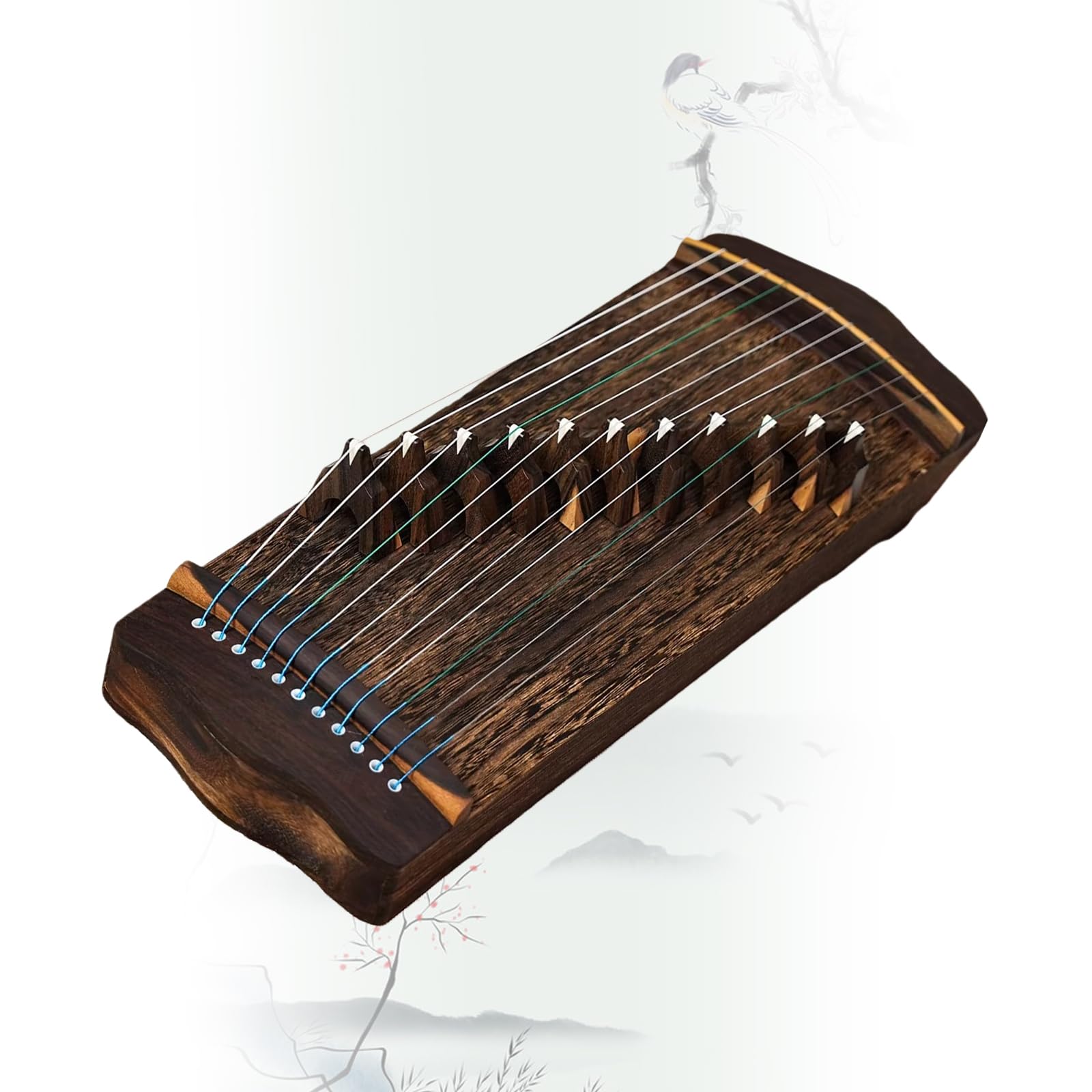 Traditionelles chinesisches Zither, 11 Saiten Guzheng für Anfänger, reisefreundliches Instrument mit Koffer, perfekt für Musiker und besondere Anlässe