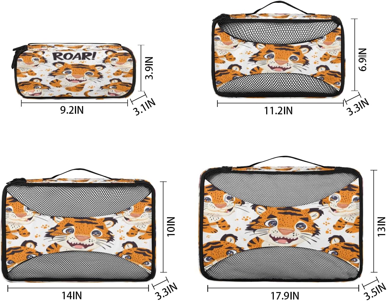 Cute Tiger Claw 4 Set Packing Cubes Packing Cubes for Women Lightweight Travel Essential Bag Clothes Carry on Suitcase Bags for Accessories Essentials