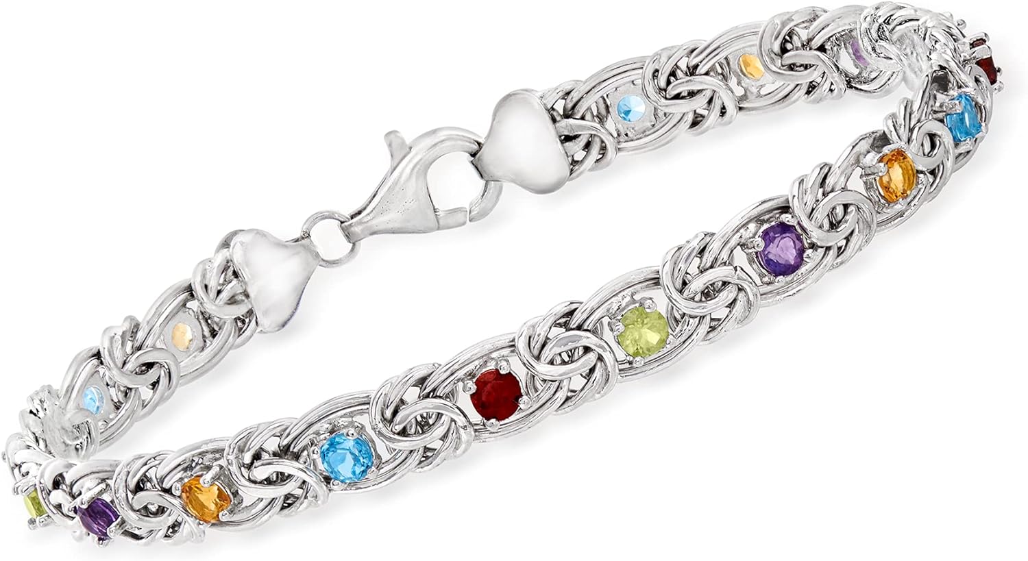 Ross-Simons Gemstone Byzantine Bracelet in Sterling Silver