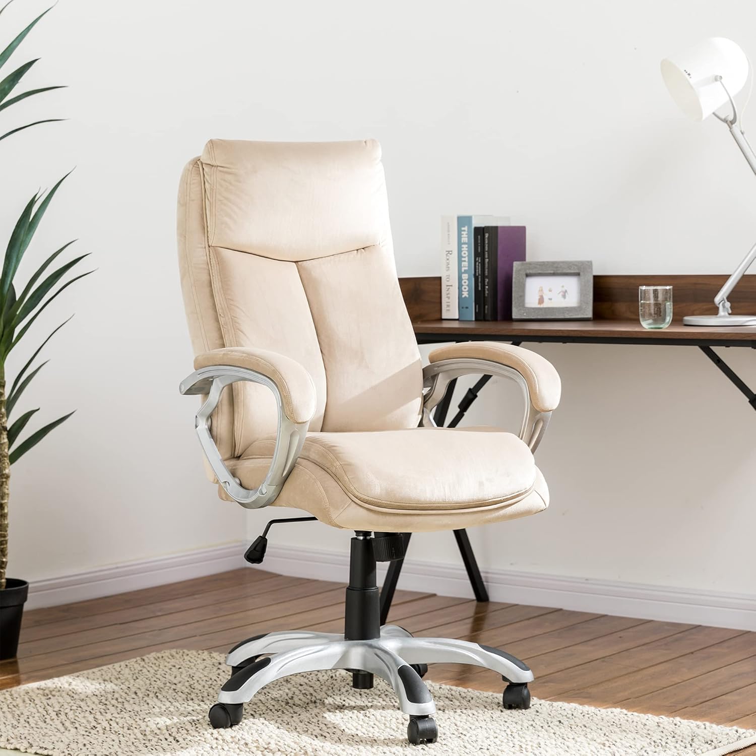 glitzhome Executive Office Chair Velvet Home Office Chair