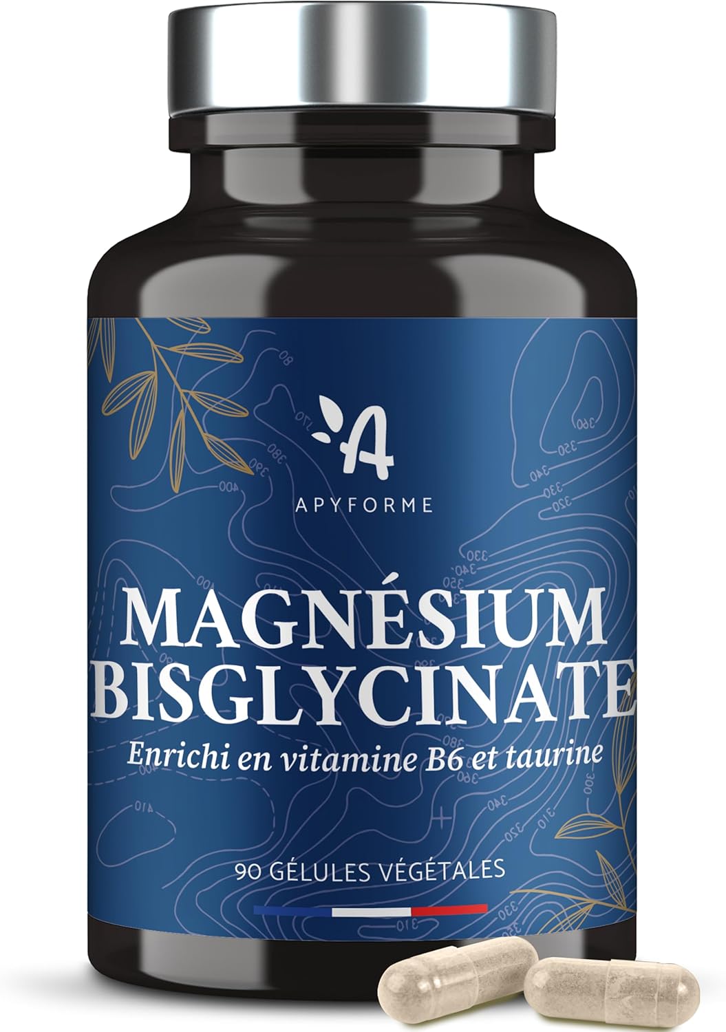 Apyforme – Magnesium Bisglycinate + Vitamin B6 – Detox Cure, Anti Fatigue, Muscle Recovery – 100% French – 90 gel – Made in France