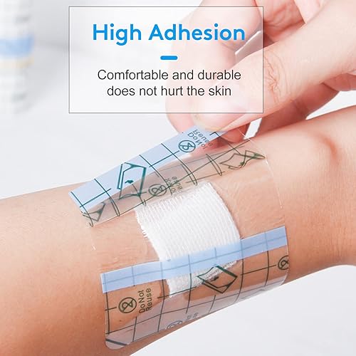 Miniatura 4 de 9 rollos de vendajes impermeables, 3 tamaños de vendaje de película transparente, vendajes adhesivos transparentes, cinta de tocador para protección