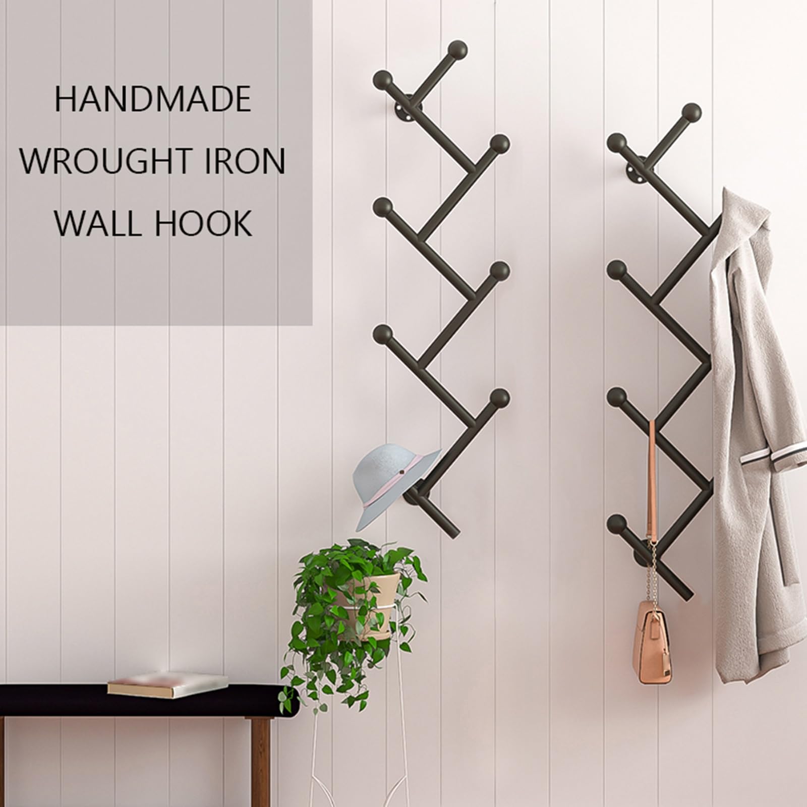 Portemanteau mural design sur pied - Gain de place pour entrée, salon, chambre à coucher, bureau - Installation facile