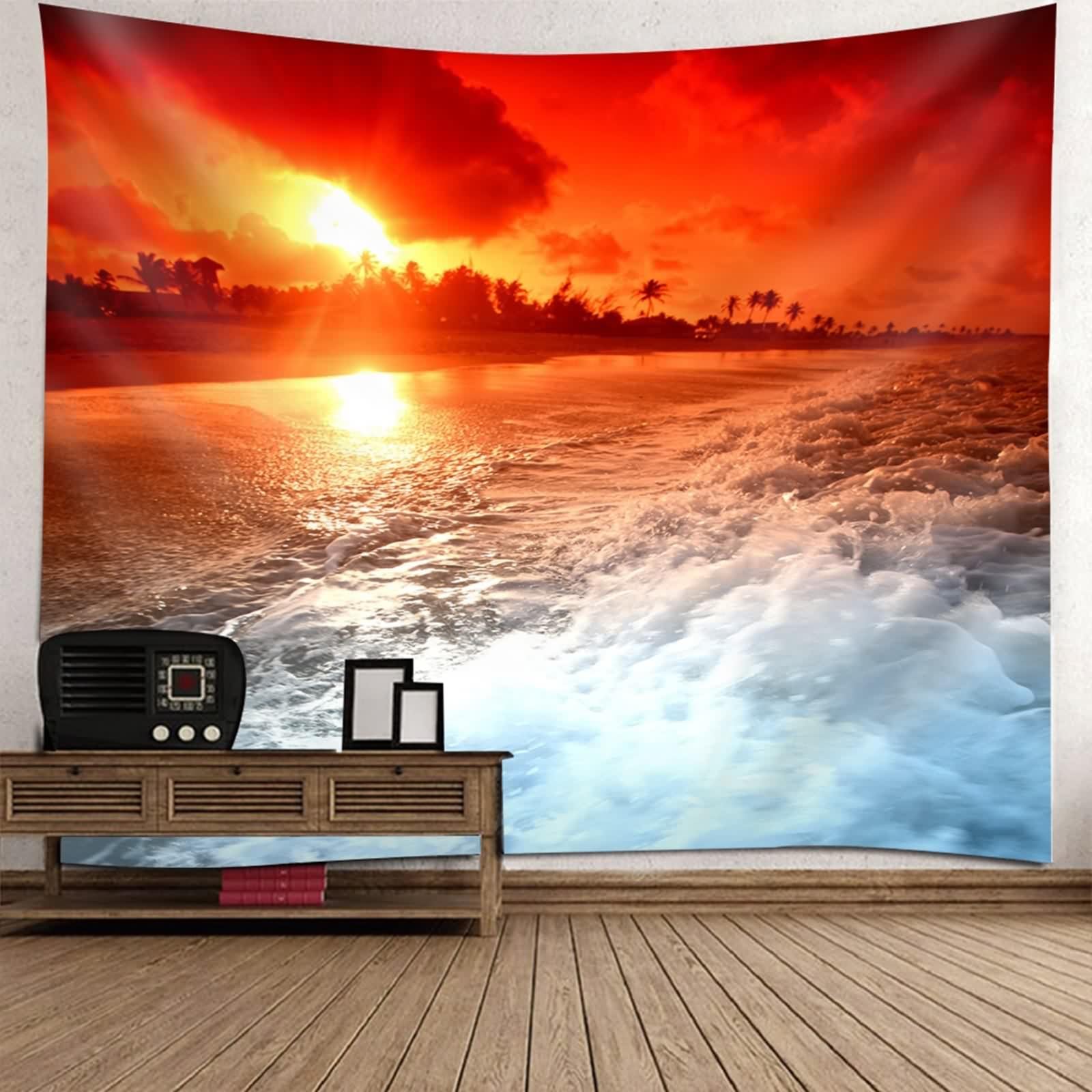 Tenture murale coucher de soleil pour prolonger la douceur des vacances dans la cuisine