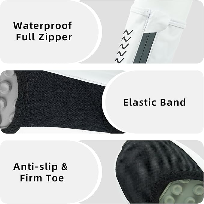 Cubrezapatos impermeables para ciclismo, talla L, blanco miniatura 4