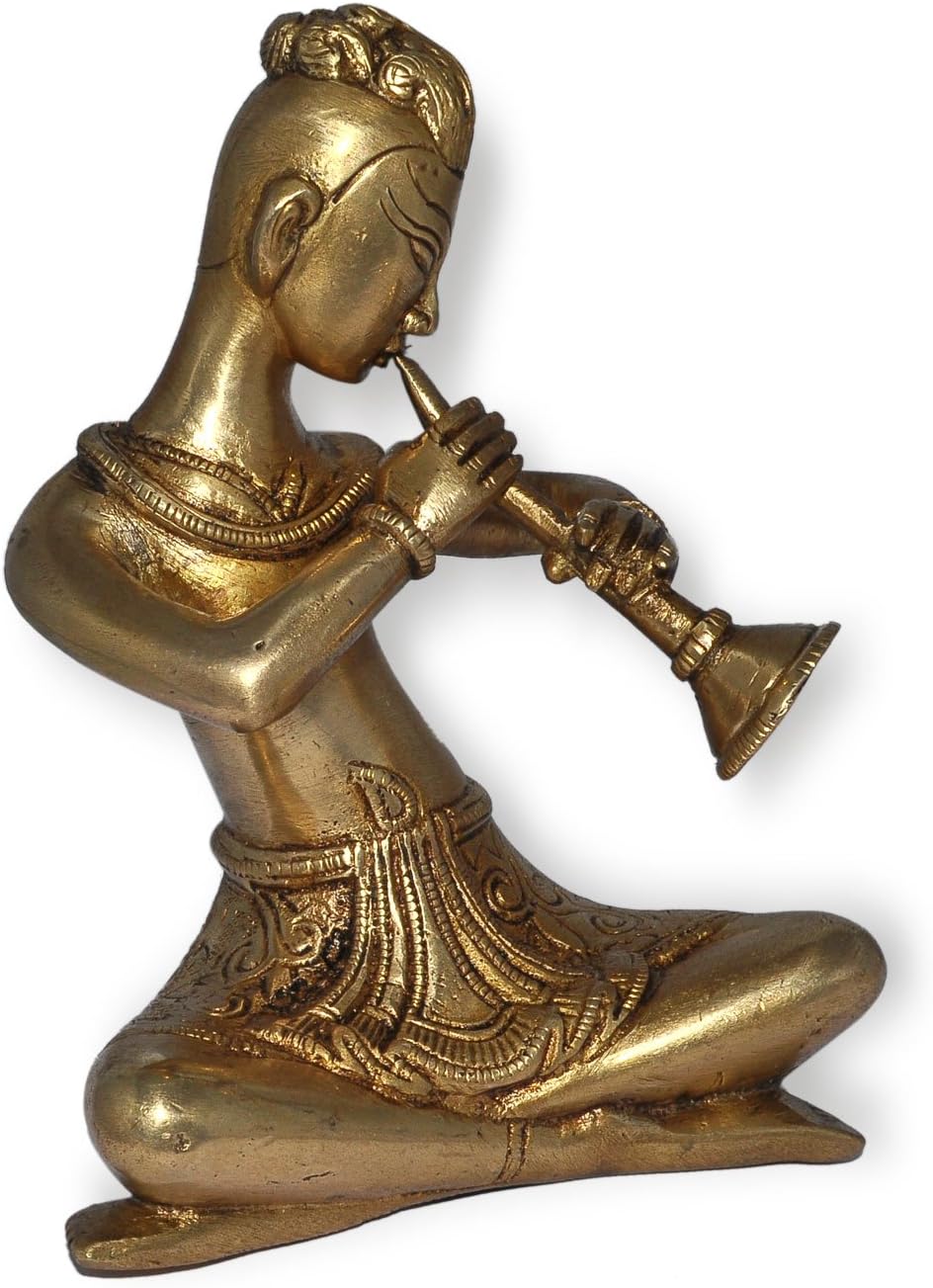 Amazon.com: DakshCraft Brass Man Playing an Indian Music Instrument ...