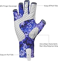 Vista 9 de KastKing La Sal Guantes de pesca UPF50+ Guantes de sol Guantes de protección UV Guantes sin dedos para hombres y mujeres para exteriores, kayak