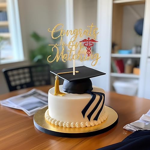 Miniatura 5 de Felicidades por la decoración de pastel a juego, feliz día de partido, partido 2024, decoración del día del partido del médico, decoraciones de