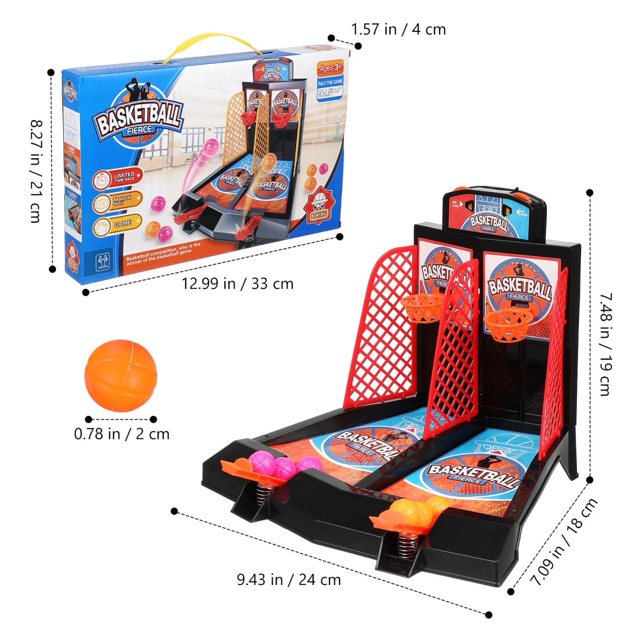BESTonZON Jeu de Basket de Table pour Enfants, Basketball à Doigts Double Joueur, Tir Arcade de Bureau Portable et Éducatif, Améliore Agilité Coordination Main-Oeil Cadeau Anniversaire Sport