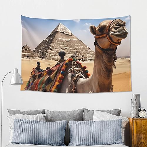 Miniatura 6 de EKYOSHCZ Pyramid Camel Print Tapestry Wall Hanging Fashion Wall Tapestry Funny Wall Art for Living Room Home Decor 60x40in