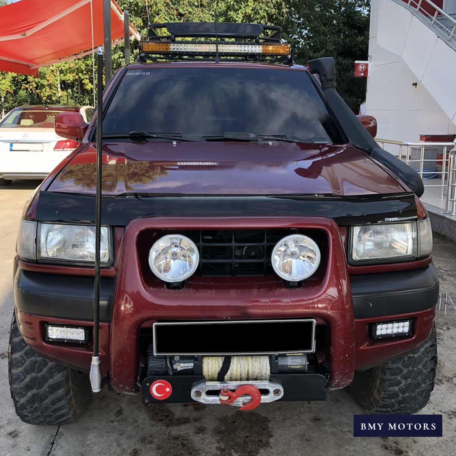 BMY Hood Deflector/Front Bug Shield Compatible for Opel Frontera 1999-2004 Hood Guard Bonnet Protector | Particles & Bug | Car Accessories