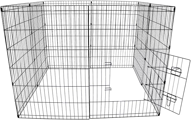 Oypla 91cm Large Folding Pet Dog Rabbit Run Play Pen Cage Enclosure Fence