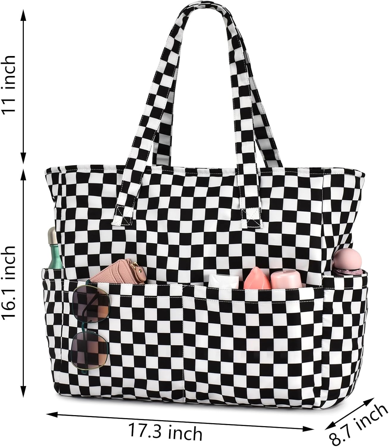 oscaurt Beach Bags for Women Large Waterproof Sandproof Beach Tote Swim Pool Bag with Zipper for Travel Vacation Essentials - Image 5