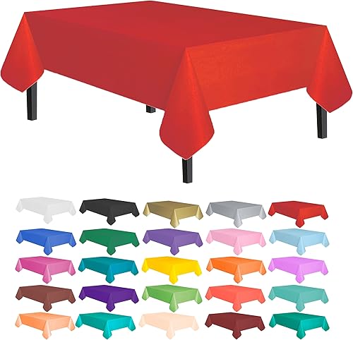 Miniatura 24 de allgala Manteles redondos desechables de plástico de alta calidad, paquete de 12, 84 pulgadas (7 pies), impermeables, resistentes a las manchas,