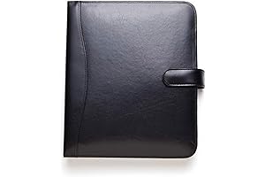 7 Ring Binder for Personal Size Planner with Bonded Black Leather Cover