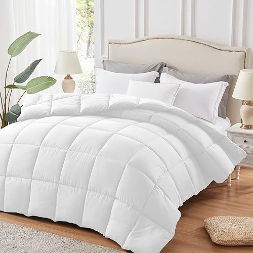 HARBOREST Comforter Full Size - Down Alternative Comforter All-Season Lightweight Duvet Insert with 8 Corner Tabs 82" L x 86" W (White)