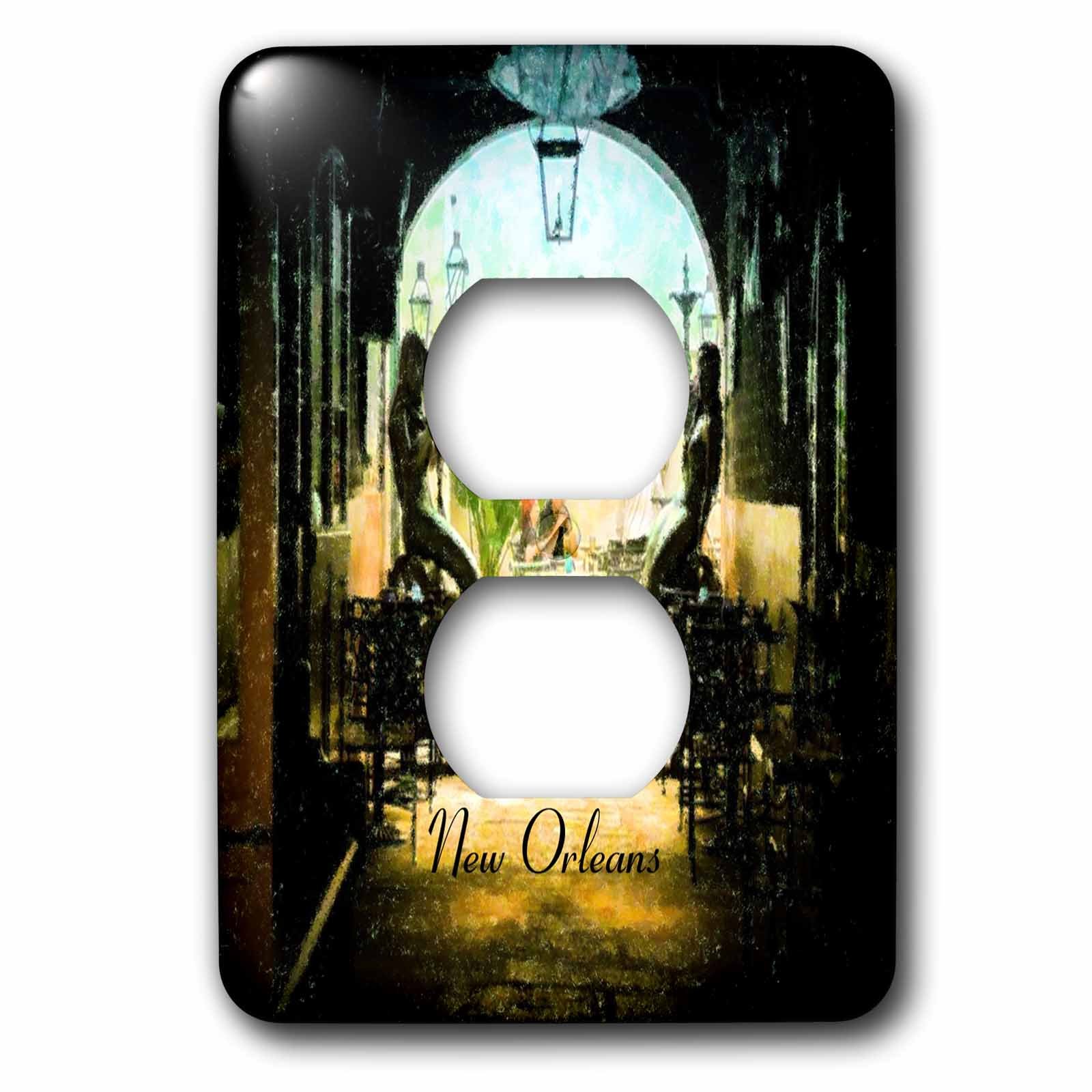 Impression de couverture de prise French Quarter 3dRose multicolore pour 2 prises