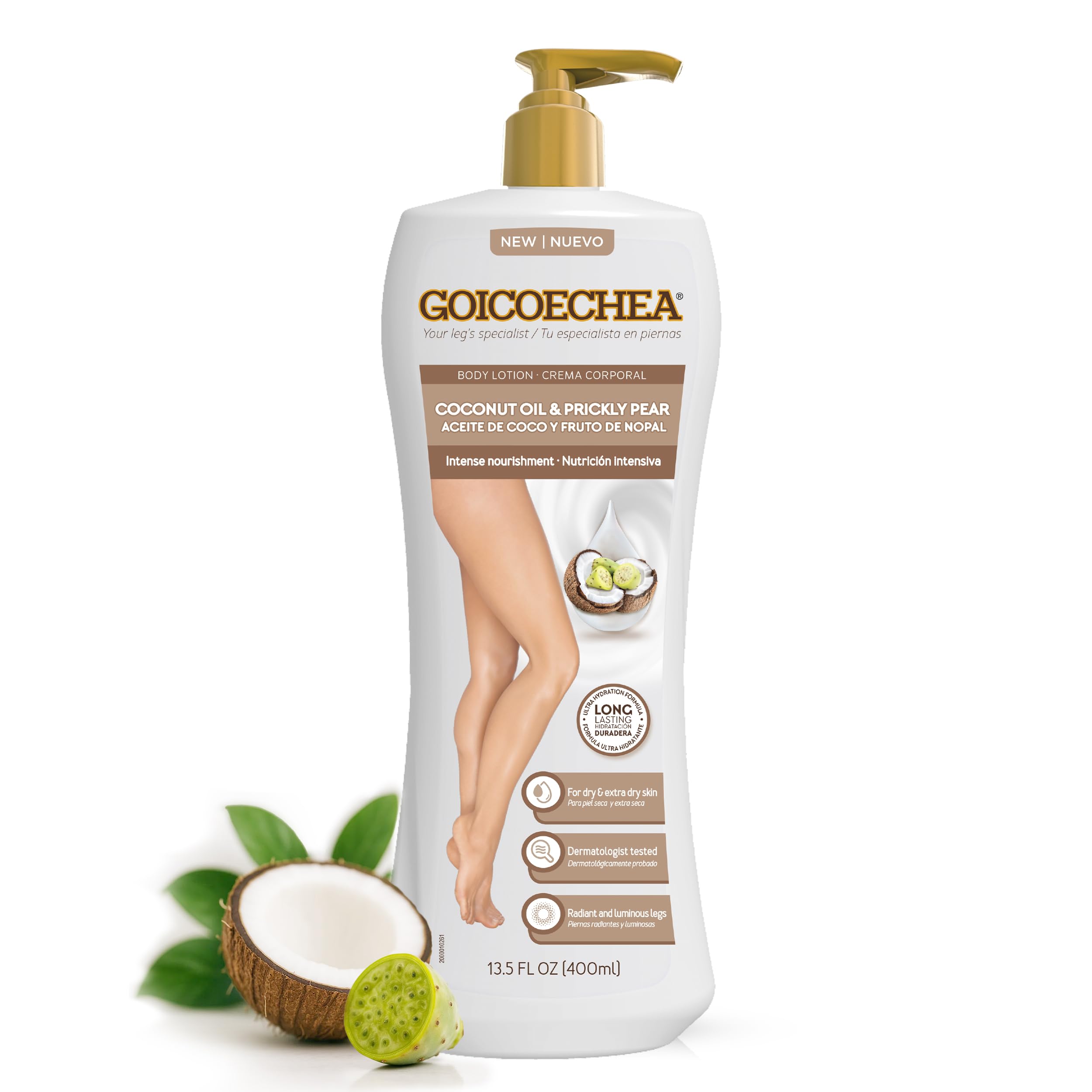 Intense Nourishment Body Lotion with Coconut Oil & Prickly Pear | Womens Lotion for Dry Skin, Body Cream and Moisturizer for Dry Skin, Varicose Veins Cream for Legs, 13.5 fl oz, 1-Pack