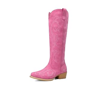 DREAM PAIRS Womens Cowboy Knee High Western Boots