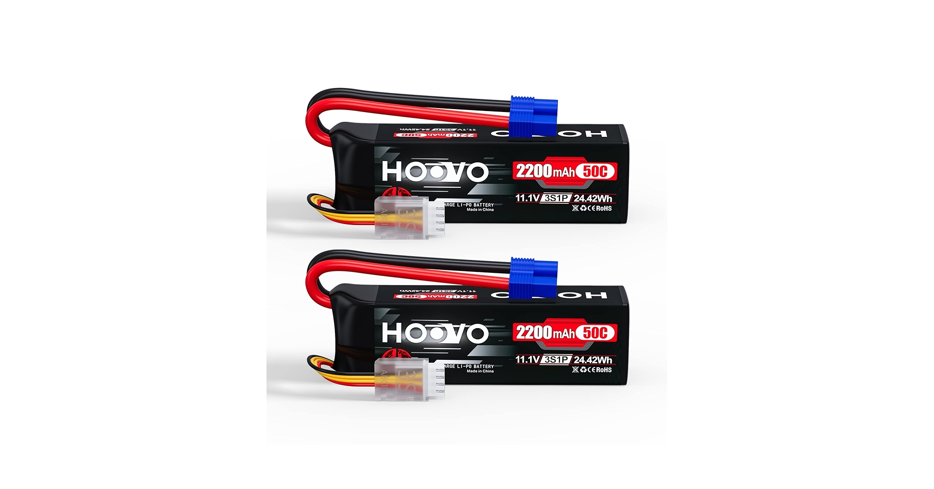 HOOVO 3S Lipo Battery 2200 MAh 11.1 V 50C SoftCase Short Battery Lipo Batteries With XT60 Plug RC Battery For 1:14 RC Car Truck Helicopter Airplane Rock Crawler Airplane Helicopter (2 Packs
