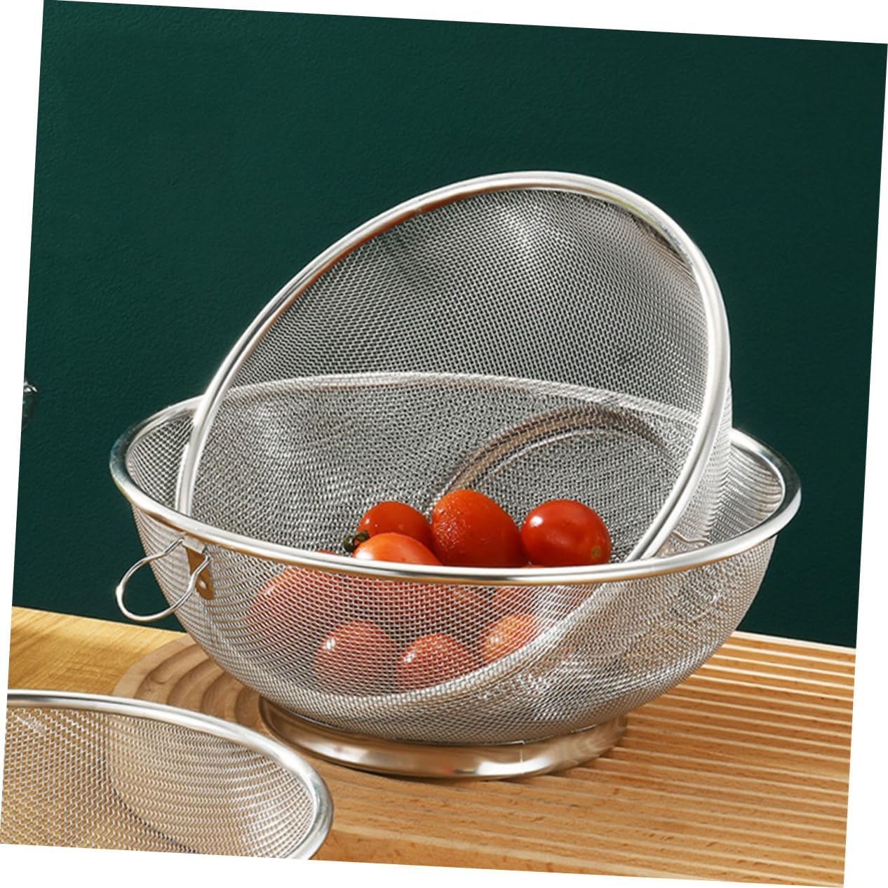 Cabilock Fine Mesh Colander Rice Colander Strainer Stainless Steel Kitchen Sink for Fruits Vegetable Salad Drain Basket