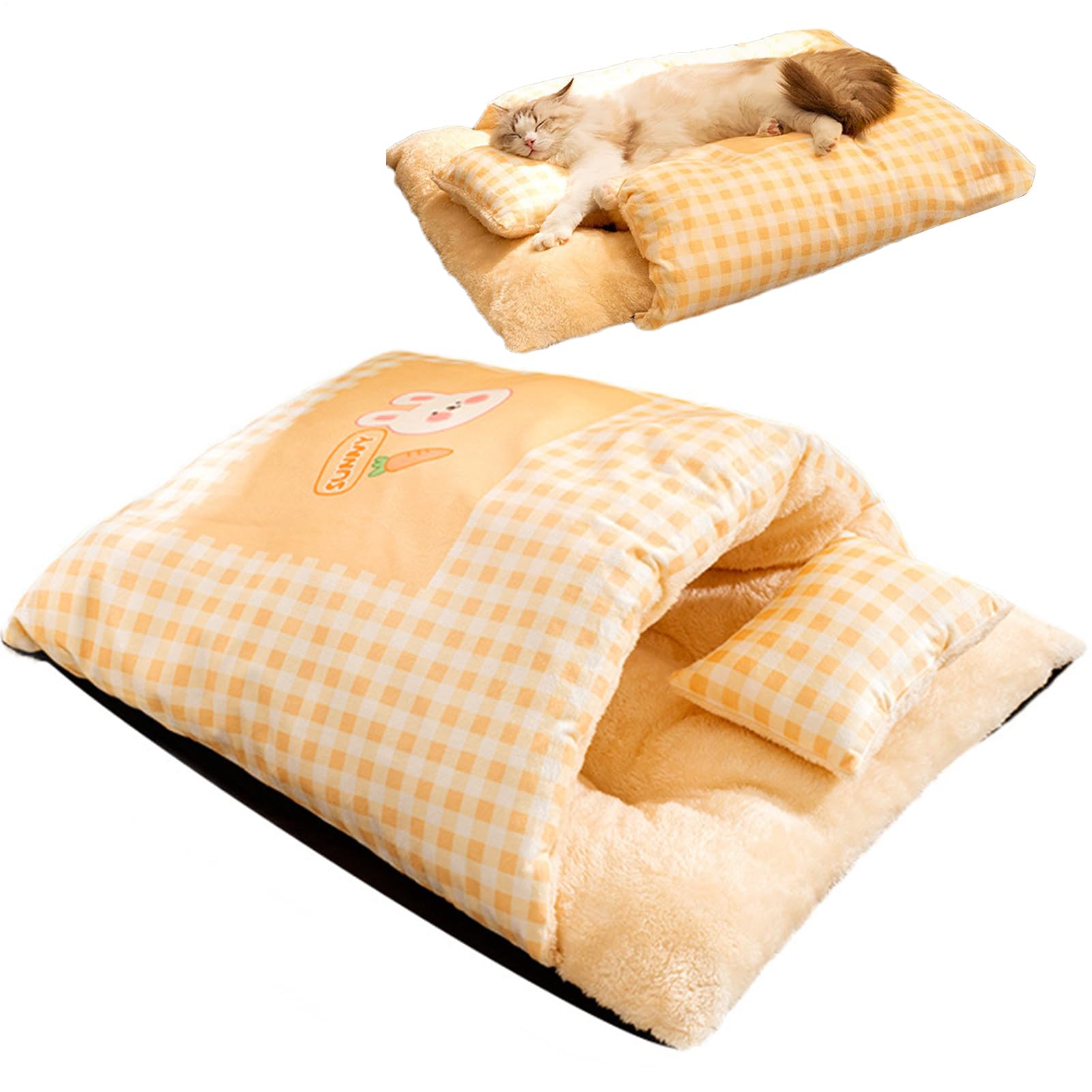 Lit pour chat résolvant l'anxiété et le froid grâce au sac en peluche