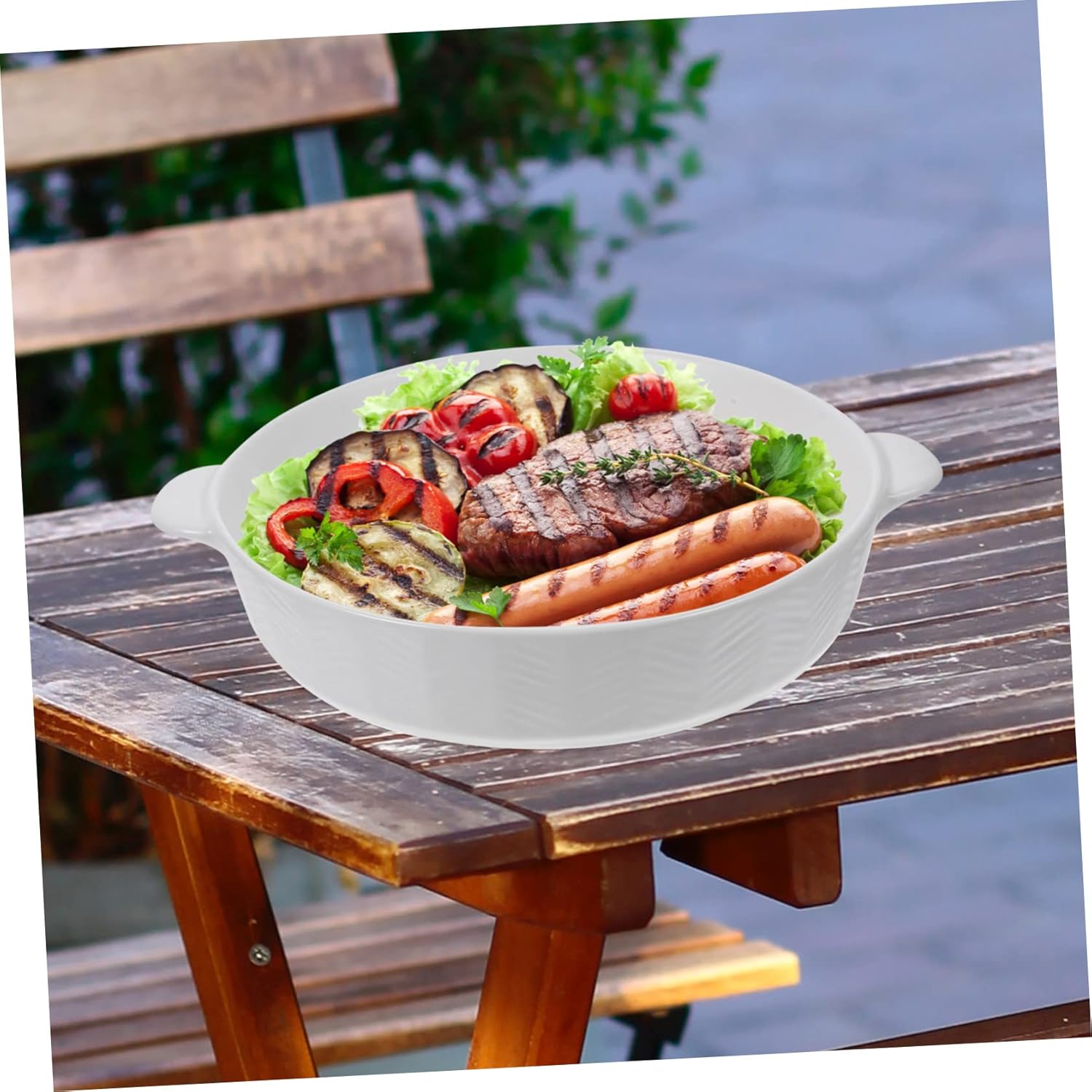 Restaurant Grade Ceramic Bakeware Baking Dish Lid High-temperature Safe Double Handle Lookalike Hotel Quality