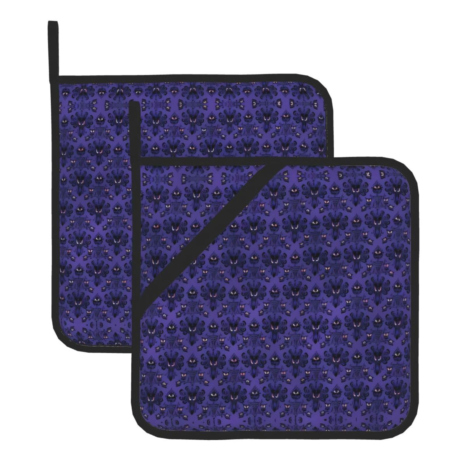 WHJSSF Ghost swarm Prints Square Pot Holders - Heat Resistant Kitchen Trivets 2-Pack - Waterproof Covers for Hot Dishes, Oven & Grill with Hanging Loop