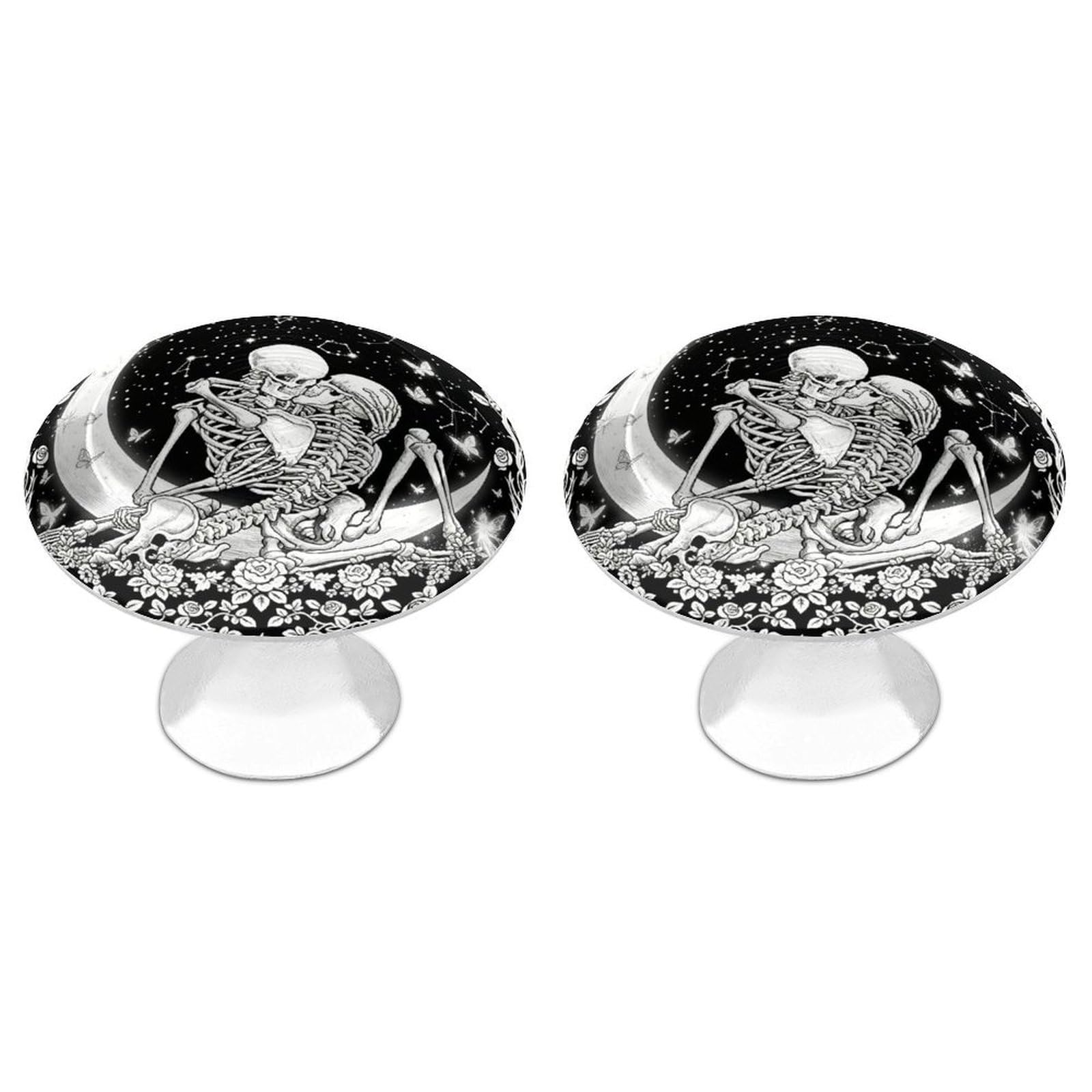 Btcowzrv Style Lovers Skull 2 Pack Cabinet Knobs Drawer Pulls