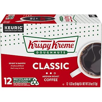 Krispy Kreme Classic Keurig Single-Serve K-Cup Pods, Medium Roast Coffee, 12 Count