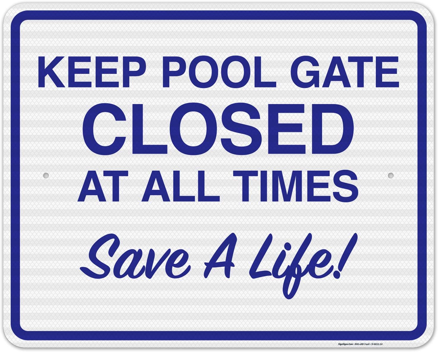 Keep Pool Gate Closed at All Times Sign, Pool Sign, 12x18 Inches, 55 mil Thick HDPS (high Density polystyrene), Made in USA