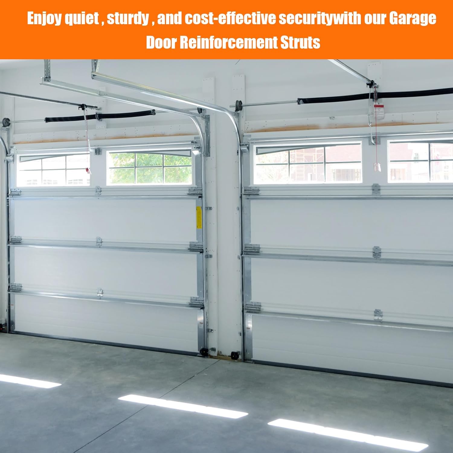 2 Set of 16FT Garage Door Strut Support Brace,16' Reinforcement Steel Hurricane Strut Beams,Heavy Duty,20# Thick Steel,Screws Included