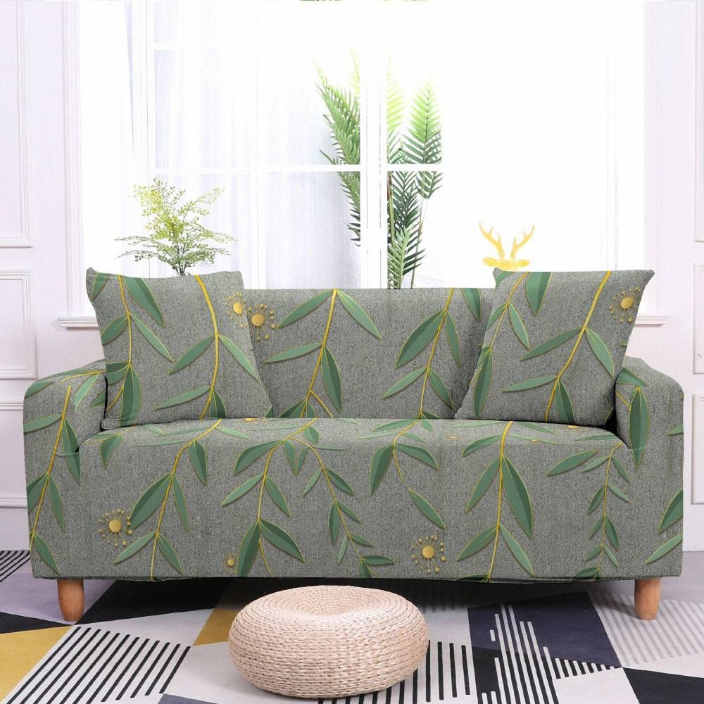 Housse de canapé en forme de L au design abstrait gris et finitions soignées