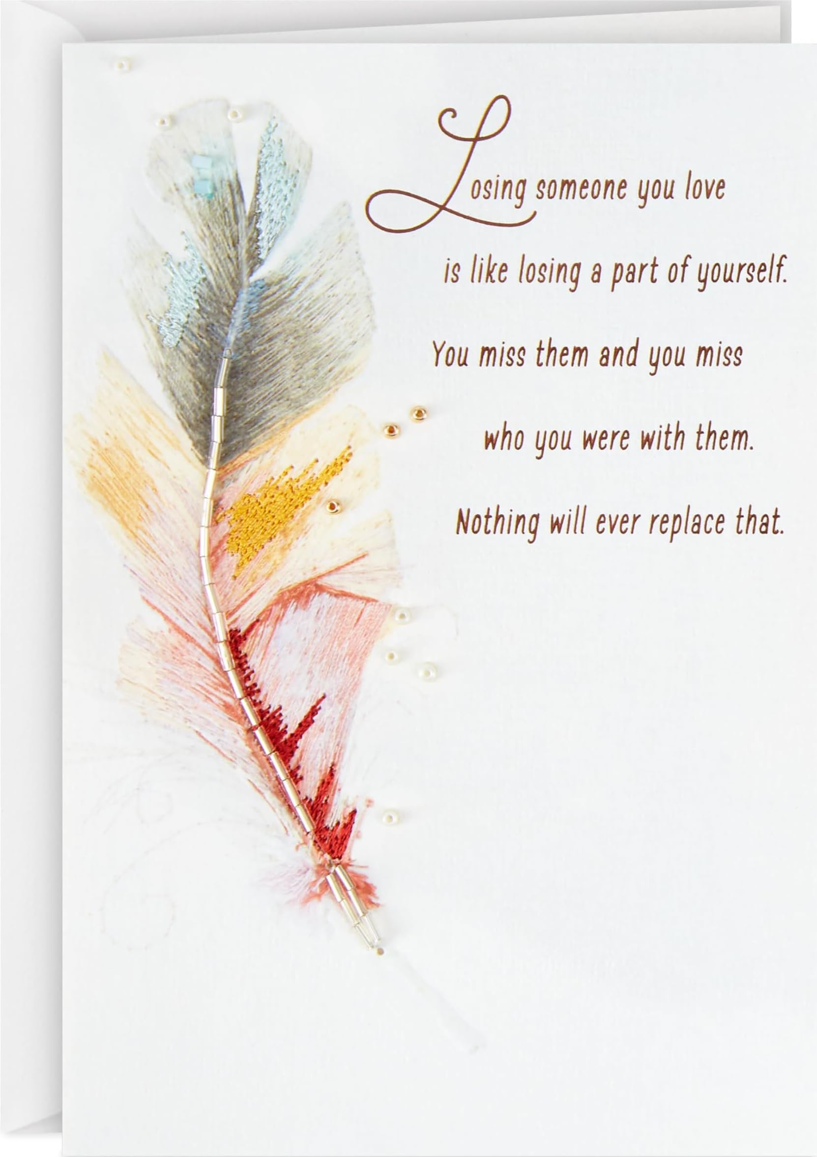 Hallmark Sympathy Card (Gemstone Feather)