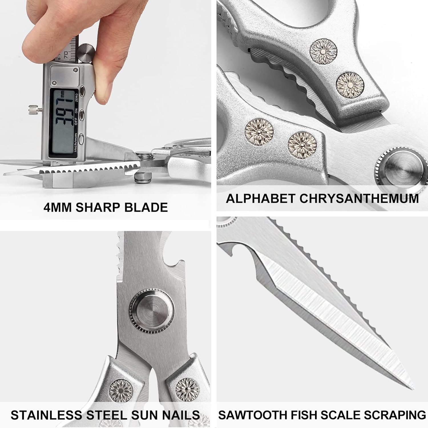 NileHome Kitchen Scissors, Scissors All Purpose, Scissors Heavy Duty for Kitchen Food Scissors, Non-Slip Stainless Steel Sharp Meat Scissors for Kitchen Sheers Cooking Scissors : Home & Kitchen