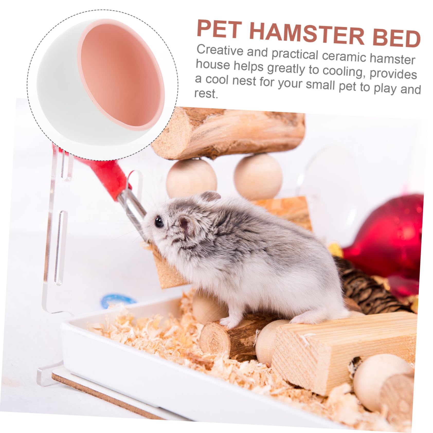 Toyvian Keramik Hamsternest für Hamster, Kühlend, 1 Stück, Rosa