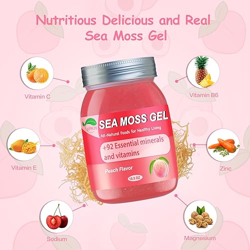 Miniatura 3 de Gel de musgo marino, gel orgánico irlandés de masa marina cruda, hecho con fruta fresca real, apoyo inmunológico y digestivo, suplemento de