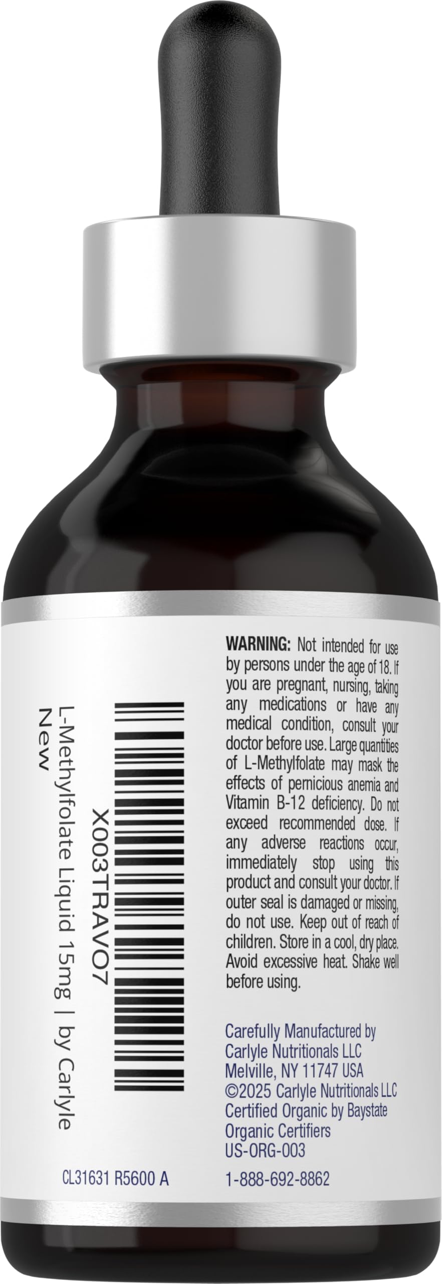 Carlyle L Methylfolate Drops 15mg | 2 Fl Oz | with Organic Glycerin — Amazon image 3