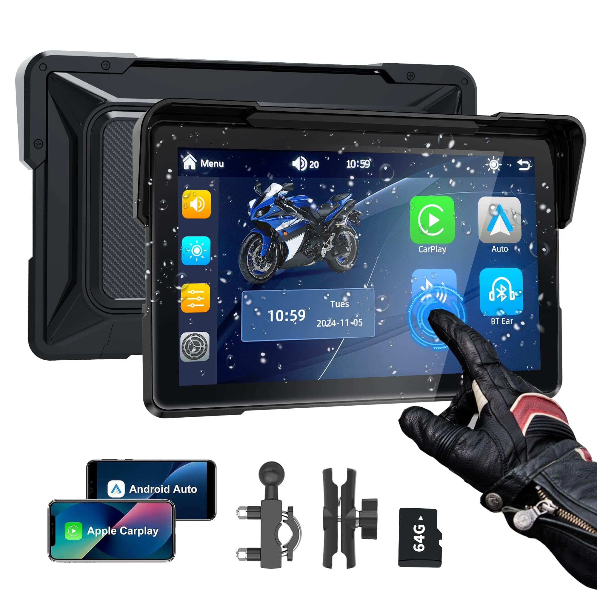 Amazon.com: PARKVISION Motorcycle Carplay Screen, Wireless Apple