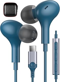 USB C Headphone with Microphone Wired Earbud for Apple iPhone 15 Pro Max Android Samsung Galaxy S24 S23 Ultra S22 S21 S20,...