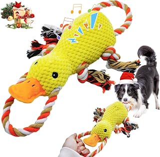 YZHDUXIU Tug of War Dog Toy, Squeaky Dog Toys Interactive Duck Puppy Toys | Soft Plush Duck Tug-Of-War Toy With Built-In Squeaker Relieves Anxiety & Boredom For Small/Medium Dogs; Machine Washable