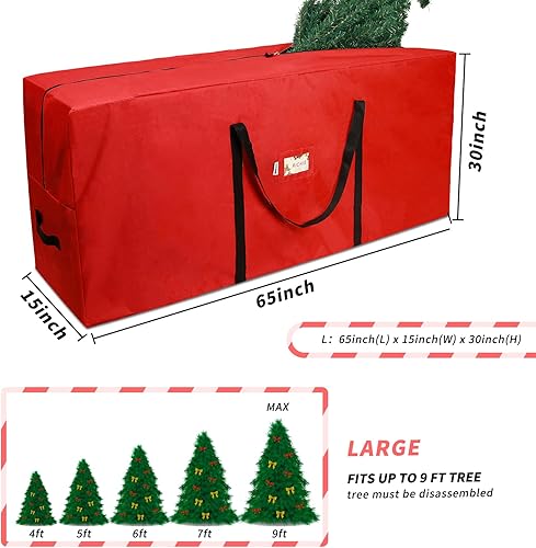 Miniatura 8 de RICHIE Bolsa de almacenamiento para árbol de Navidad de 7.5 pies, se adapta a árboles artificiales de hasta 7 pies, bolsa Oxford 600D para árbol de