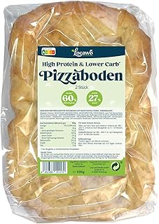 Locawo High Protein & Low Carb Pizza Boden 2 Stück | Pizza Basis | 71% weniger Kohlenhydrate | Doppelte Proteine | 89% weniger Fett | Voller Weizengeschmack | Vegan
