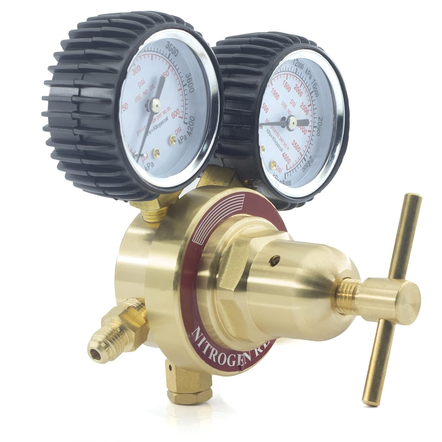 RX WELD Nitrogen Regulator with 0-600 PSI Delivery Pressure Equipment Brass Inlet Outlet Connection Gauges with 79.2" Refrigeration Hose : Industrial & Scientific