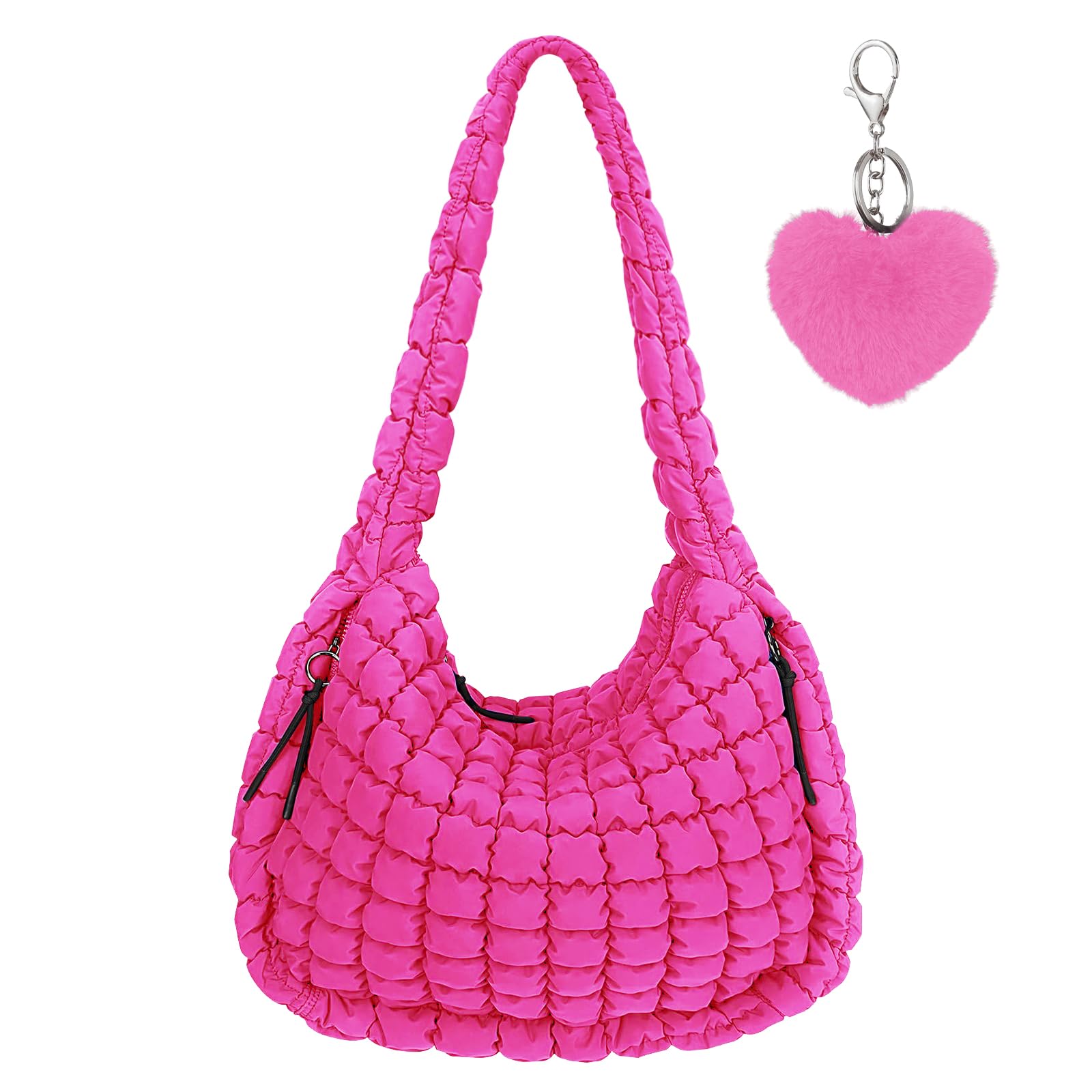 JHhomezeit Large Quilted Tote Bag Crossbody Puffer Tote Bags for Women Quilted Hobo Bags Carryall Shoulder Bubble Bag | Puffer, Tote Bags, Carryall,