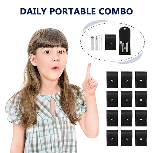 Miniatura 5 de Juego de 12 juegos de manicura, cortaúñas, kit de pedicura de acero inoxidable, juego de pedicura profesional, kits de aseo con herramientas para el