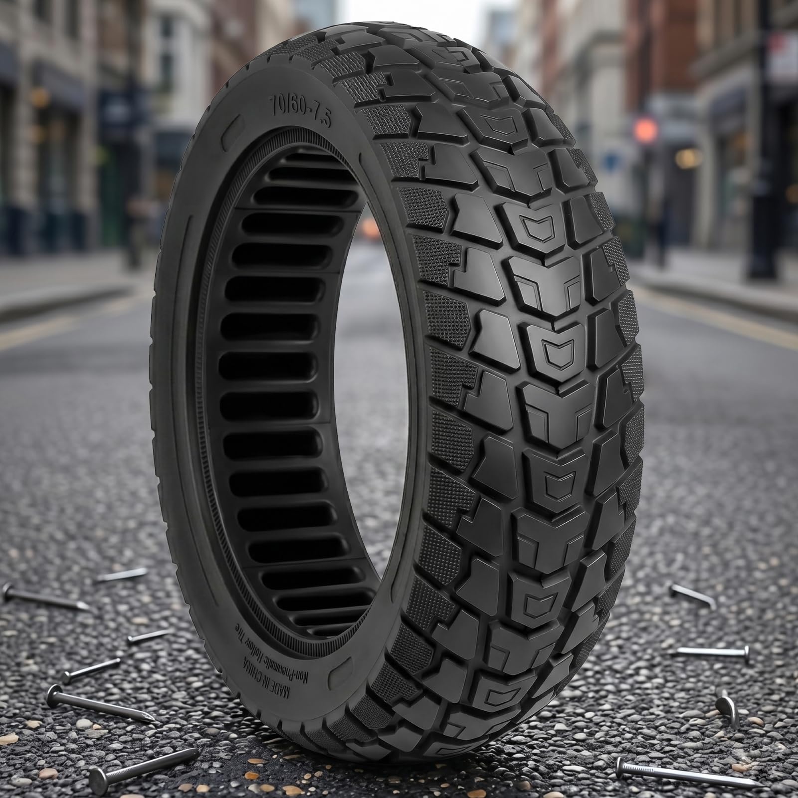 Pneumatici in gomma piena, 70/60-7,5, per scooter elettrico Segway Ninebot ZT3 Pro/Max G3, 11 pollici, pneumatici di ricambio per fuoristrada (nero, 2 pezzi)
