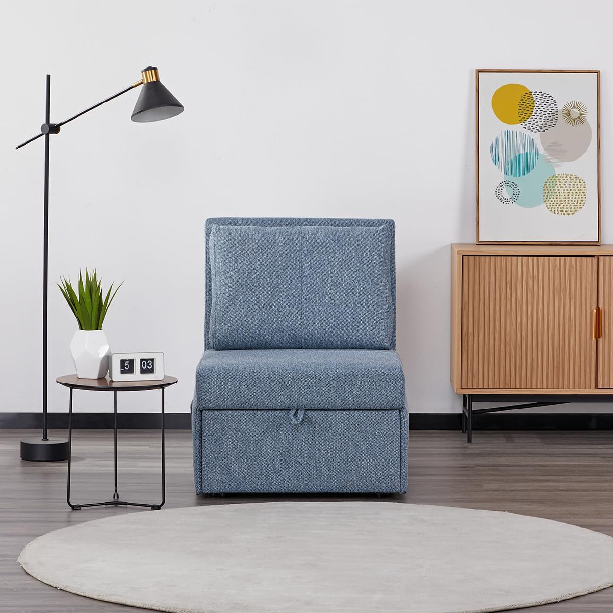 Pouf Letto Singolo Pieghevole Beny 75x75x43 Cm - Salvaspazio Con Materasso - Bianco - Foto 10