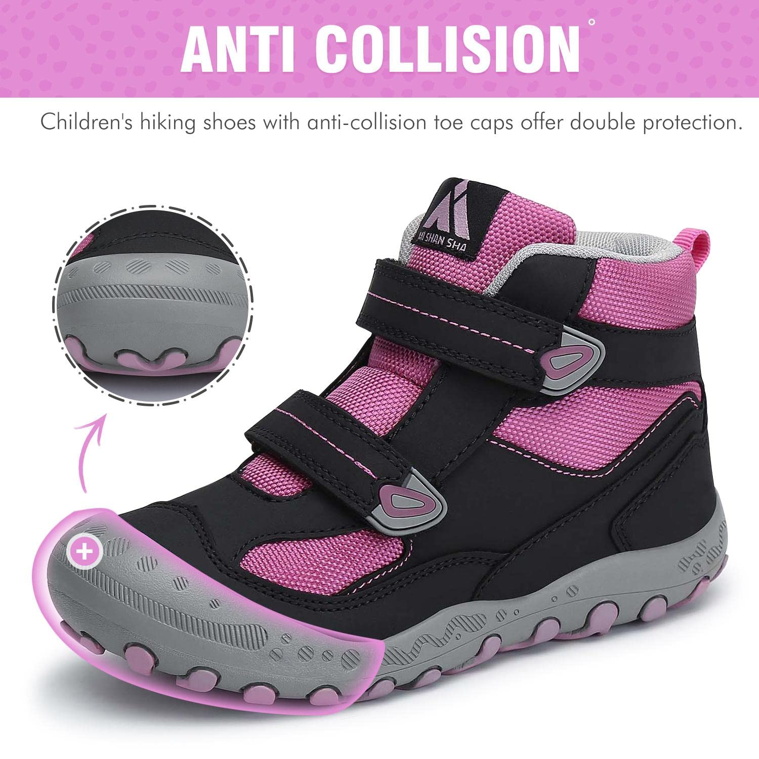 Mishansha Botas de Senderismo Niño Niña Antideslizante Ligero Zapatillas de Montaña 37 EU